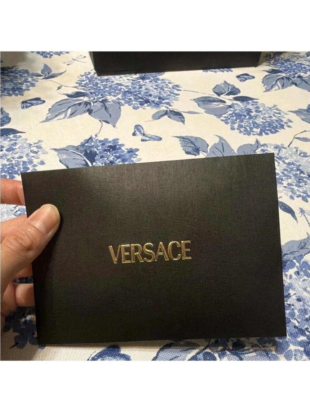 VERSACE Gold Tone Clear Crystal Geometric Band Ring w/box